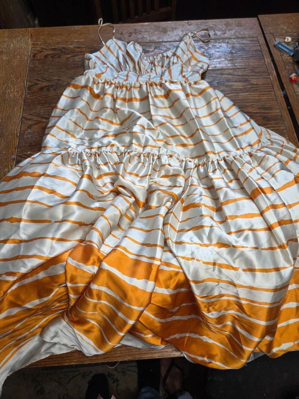 NWT SILVIA TCHERASSI Carbonia orange Abstract stripe dress sz Large - Picture 2 of 7